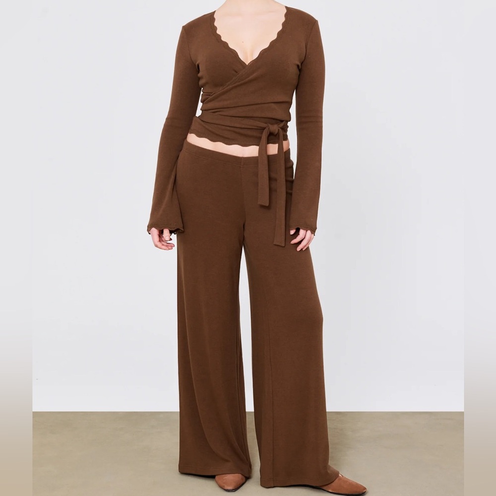 NWT Chocolate Wrap Top & Pants